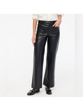 J CREW FACTORY Lizzie High-Rise‎ Patch-Pocket Faux-Leather Pants Size 32